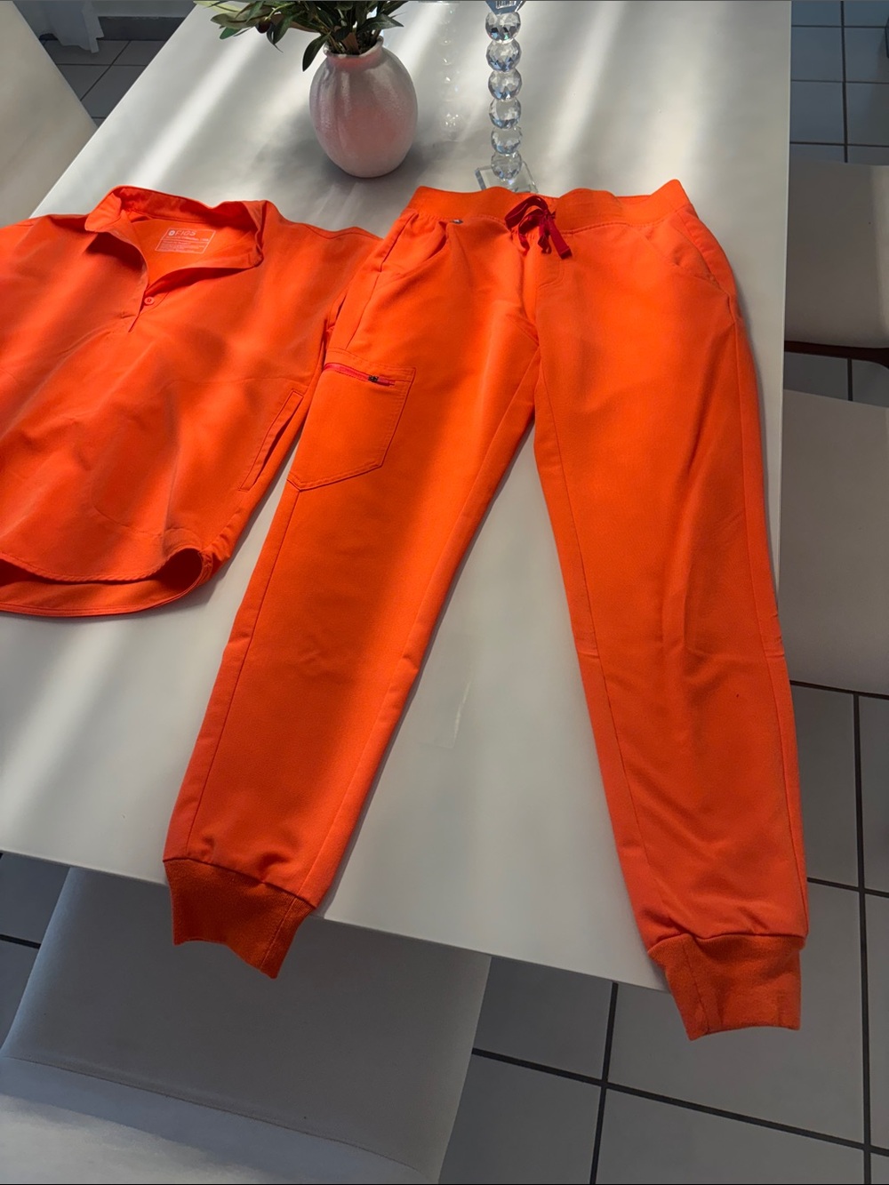 Figs Women's Bright Orange Jogger Pants